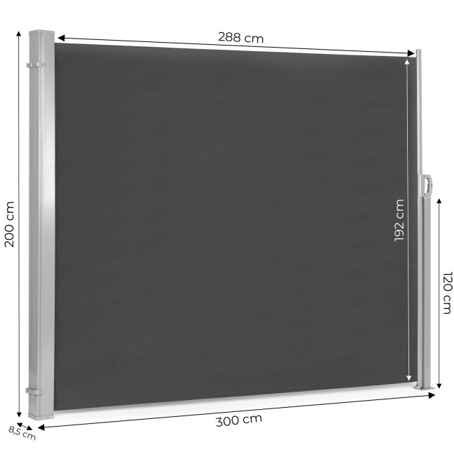 Foldable Side Awning 300x200 cm Anthracite - Patio and Garden Privacy Screen