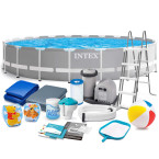Piscine de jardin sur structure 610 x 132 cm ensemble 21w1 INTEX 26756 + trottinette GRATUITE