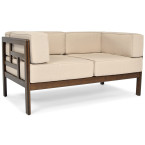 EDEN 2-Person Wooden Garden Sofa Dark Brown/Beige | Garden furniture, relaxation, modern style