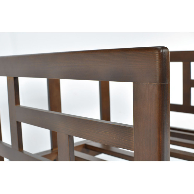 EDEN 2-Person Wooden Garden Sofa Dark Brown/Beige | Garden furniture, relaxation, modern style