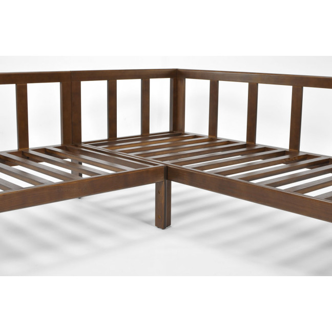 EDEN Wooden Garden Corner Sofa Dark Brown/Beige | Garden corner sofa, relaxation set, comfort on the patio