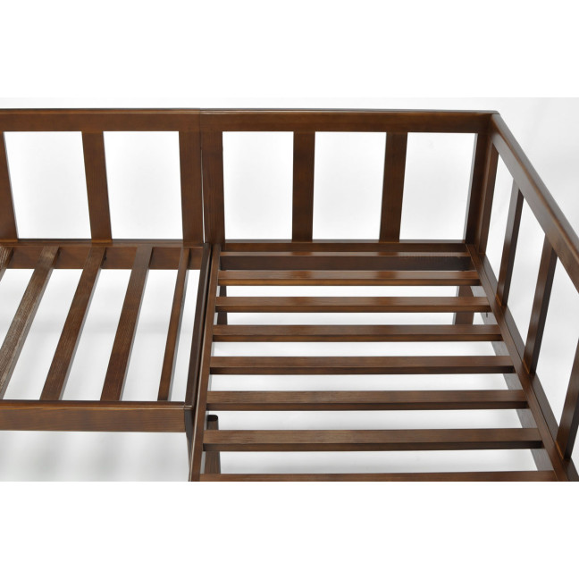 EDEN Wooden Garden Corner Sofa Dark Brown/Beige | Garden corner sofa, relaxation set, comfort on the patio
