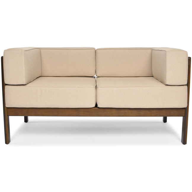 EDEN 2-Person Wooden Garden Sofa Dark Brown/Beige | Garden furniture, relaxation, modern style