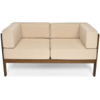 EDEN 2-Person Wooden Garden Sofa Dark Brown/Beige | Garden furniture, relaxation, modern style