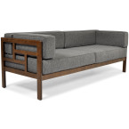EDEN 3-Person Wooden Garden Sofa Dark Brown/Graphite | Garden furniture, relaxation, modern style