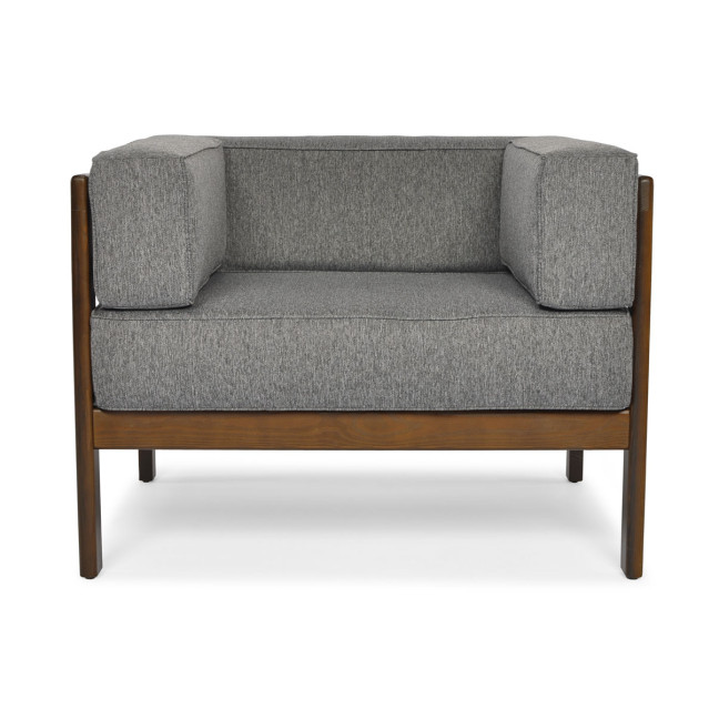 EDEN Wooden Garden Armchair Dark Brown/Beige | Comfortable garden armchair, modern style, for patio and balcony