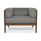 EDEN Wooden Garden Armchair Dark Brown/Beige | Comfortable garden armchair, modern style, for patio and balcony