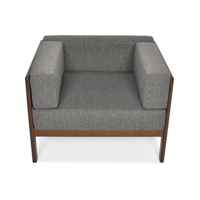 EDEN Wooden Garden Armchair Dark Brown/Beige | Comfortable garden armchair, modern style, for patio and balcony