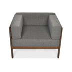 EDEN Wooden Garden Armchair Dark Brown/Beige | Comfortable garden armchair, modern style, for patio and balcony