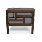 EDEN Wooden Garden Armchair Dark Brown/Beige | Comfortable garden armchair, modern style, for patio and balcony
