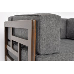 EDEN Wooden Garden Armchair Dark Brown/Beige | Comfortable garden armchair, modern style, for patio and balcony