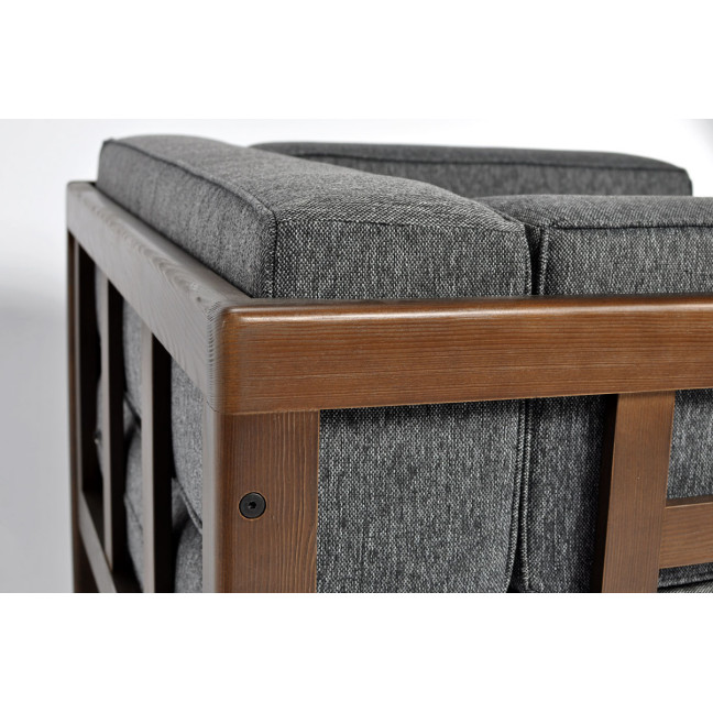 EDEN Wooden Garden Armchair Dark Brown/Beige | Comfortable garden armchair, modern style, for patio and balcony
