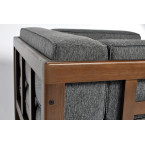 EDEN Wooden Garden Armchair Dark Brown/Beige | Comfortable garden armchair, modern style, for patio and balcony