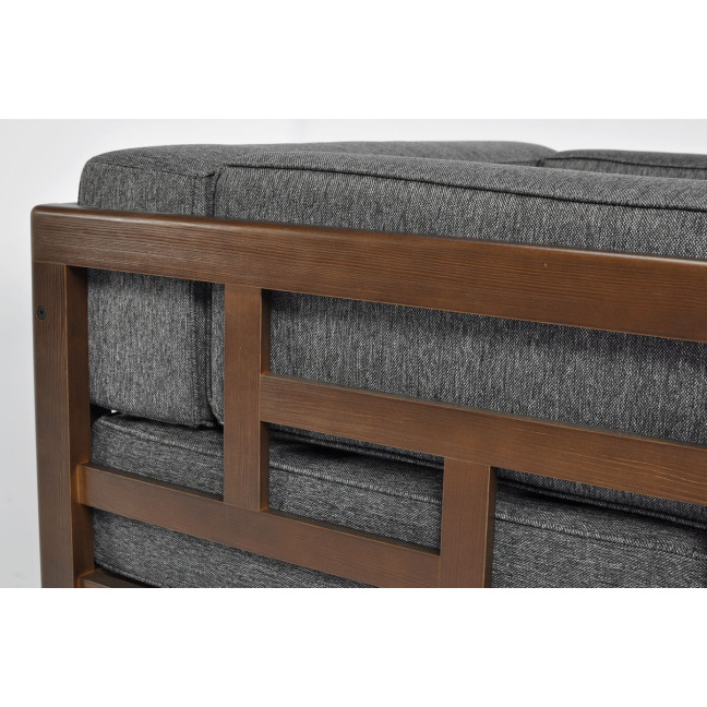 EDEN Wooden Garden Armchair Dark Brown/Beige | Comfortable garden armchair, modern style, for patio and balcony