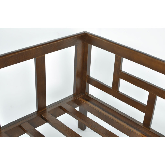 EDEN Wooden Garden Armchair Dark Brown/Beige | Comfortable garden armchair, modern style, for patio and balcony
