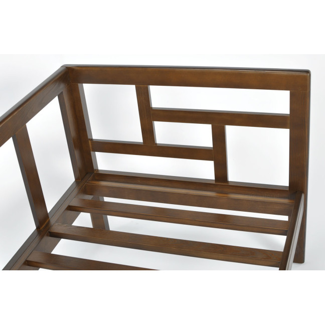 EDEN Wooden Garden Armchair Dark Brown/Beige | Comfortable garden armchair, modern style, for patio and balcony