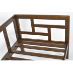 EDEN Wooden Garden Armchair Dark Brown/Beige | Comfortable garden armchair, modern style, for patio and balcony