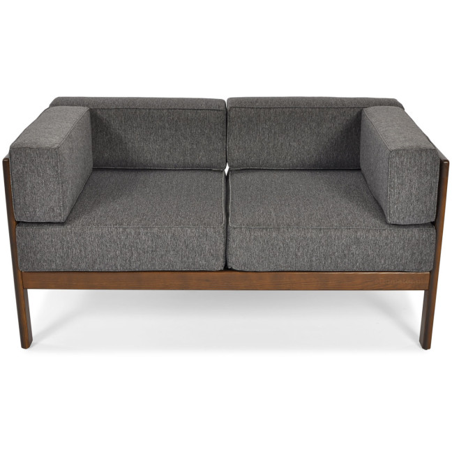 EDEN 2-Person Wooden Garden Sofa Dark Brown/Beige | Garden furniture, relaxation, modern style