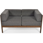 EDEN 2-Person Wooden Garden Sofa Dark Brown/Beige | Garden furniture, relaxation, modern style