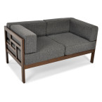 EDEN 2-Person Wooden Garden Sofa Dark Brown/Beige | Garden furniture, relaxation, modern style