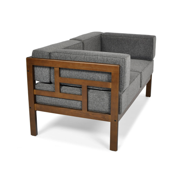 EDEN 2-Person Wooden Garden Sofa Dark Brown/Beige | Garden furniture, relaxation, modern style