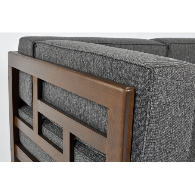 EDEN 2-Person Wooden Garden Sofa Dark Brown/Beige | Garden furniture, relaxation, modern style
