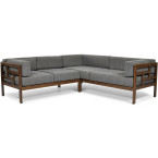 EDEN Wooden Garden Corner Sofa Dark Brown/Beige | Garden corner sofa, relaxation set, comfort on the patio