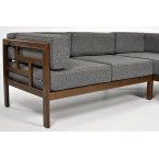 EDEN Wooden Garden Corner Sofa Dark Brown/Beige | Garden corner sofa, relaxation set, comfort on the patio