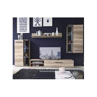 DAKOTA - WALL UNIT GREY OAK/BLACK