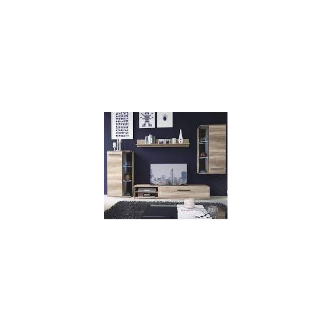 DAKOTA - WALL UNIT GREY OAK/BLACK