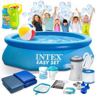 Garden Inflatable Pool 305 x 76 cm 16w1 INTEX 28122 + Bubble Machine FREE