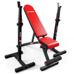 training bench and adjustable barbell support