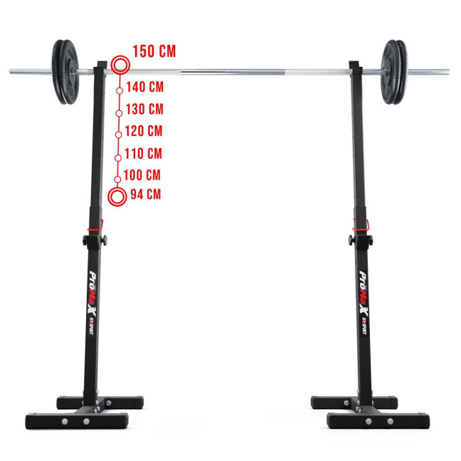 training bench and adjustable barbell support