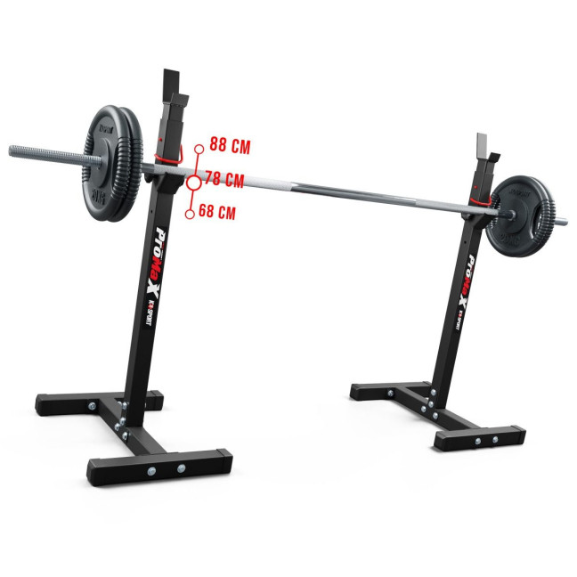 training bench and adjustable barbell support