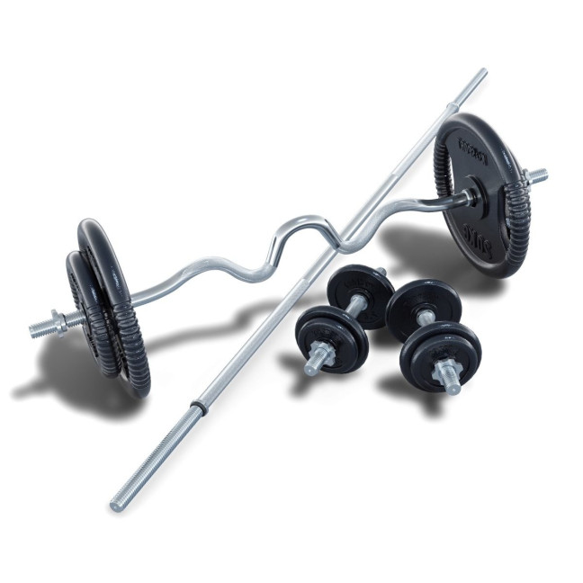 Exercise bench and 100 kg weight set