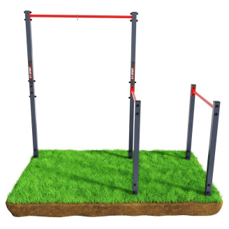 Dip bars + garden pull-up bar