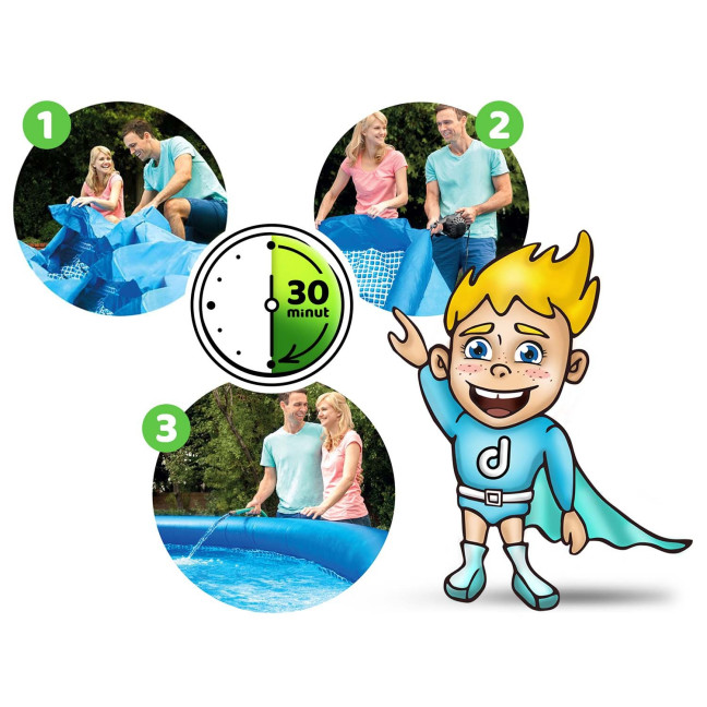 Garden Inflatable Pool 396 x 84 cm set 9w1 INTEX 28142