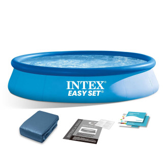 INTEX Easy Set Pool Ø 396 × 84 cm (2-in-1 set with fitted cover) Garden