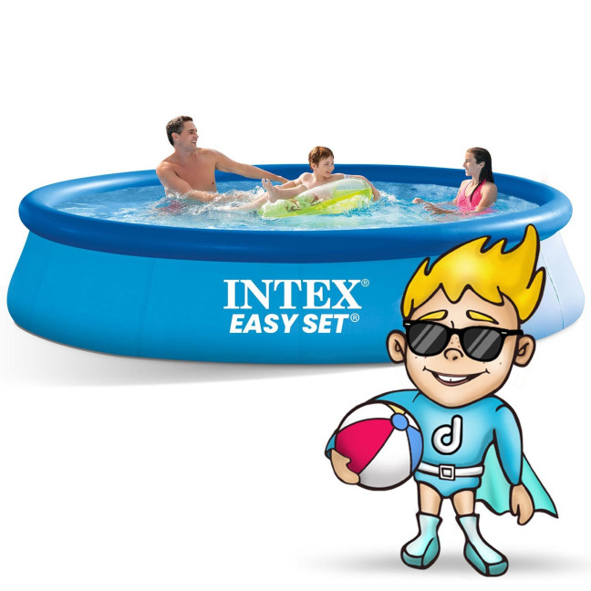 INTEX Easy Set Pool Ø 396 × 84 cm (2-in-1 set with fitted cover) Garden