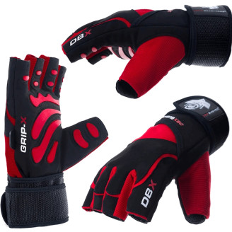 WG-161 - GYM GLOVES - FOR EXERCISES - WITH LONG VELCRO AND GRIP-X SYSTEM - M