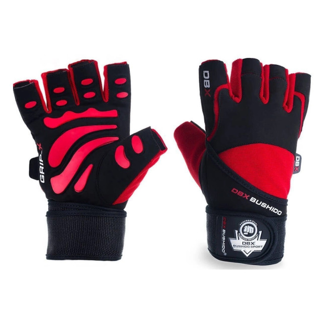 WG-161 - GYM GLOVES - FOR EXERCISES - WITH LONG VELCRO AND GRIP-X SYSTEM - M
