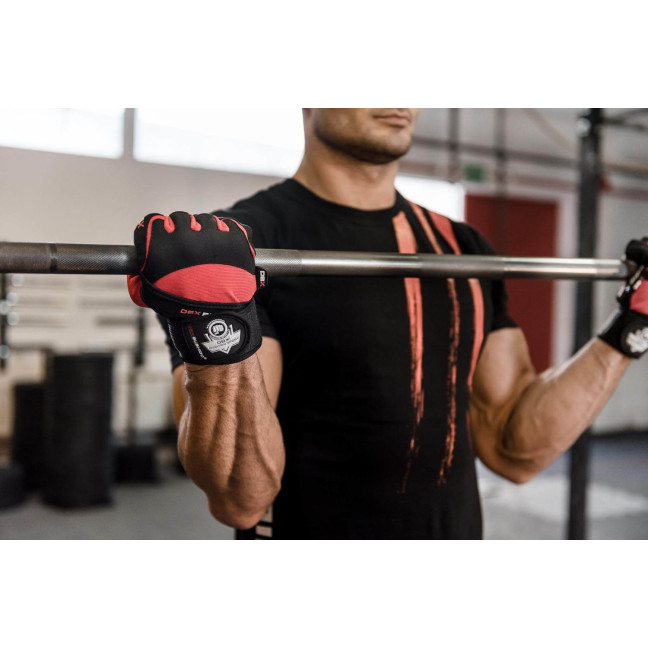 WG-161 - GYM GLOVES - FOR EXERCISES - WITH LONG VELCRO AND GRIP-X SYSTEM - M