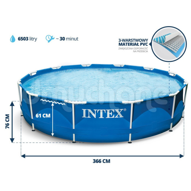 Frame garden pool 366 x 76 cm 6-in-1 set