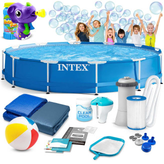 Frame garden pool 366 x 76 cm 16 in 1 + bubble machine for FREE