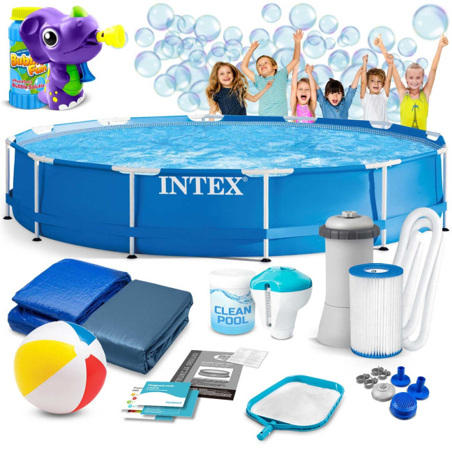 Frame garden pool 366 x 76 cm 16 in 1 + bubble machine for FREE