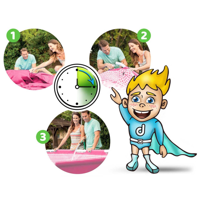 INTEX Metal-Frame Pool 220 × 150 × 60 cm (15-in-1 pink kit • model 28266)